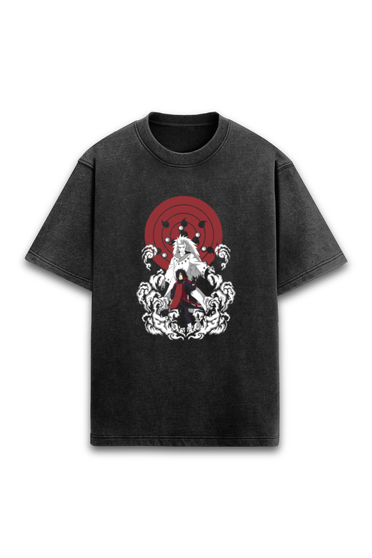 Madara Uchiha Acid Wash Oversized Tee.