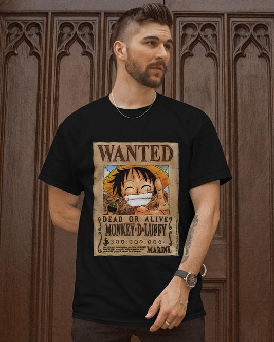 Luffy Wanted Poster Oversized Tee - Claim Your Pirate King Style